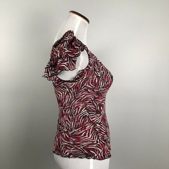 Diane Von Furstenberg Frilly Silk Ruched Blouse M/L Runs Small - Picture 8 of 12